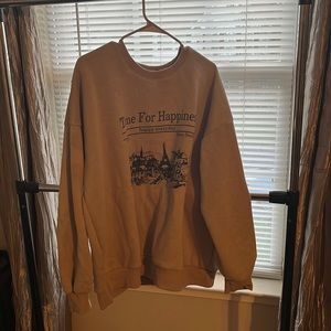 Tan oversized graphic sweatshirt